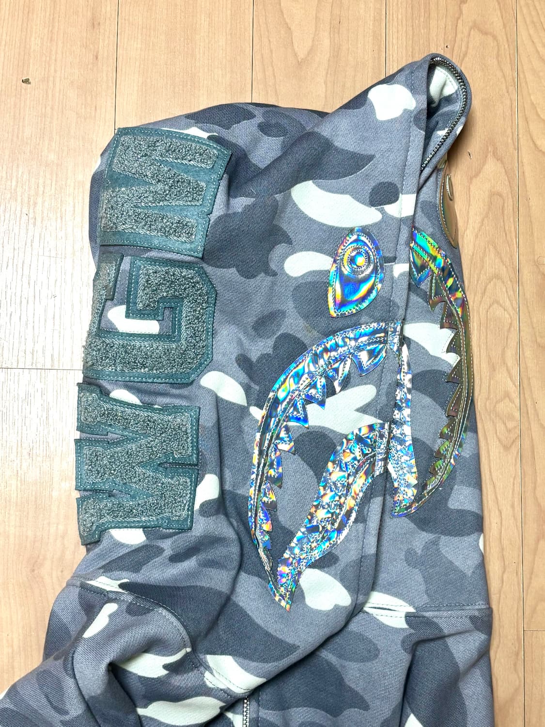 베이프 시티 카모 샤크 풀 집 후드 그레이 상품이미지4