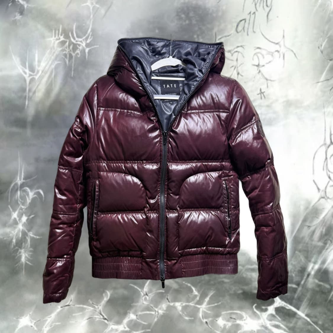 y2k 빈티지 버건디 숏패딩 상품이미지1