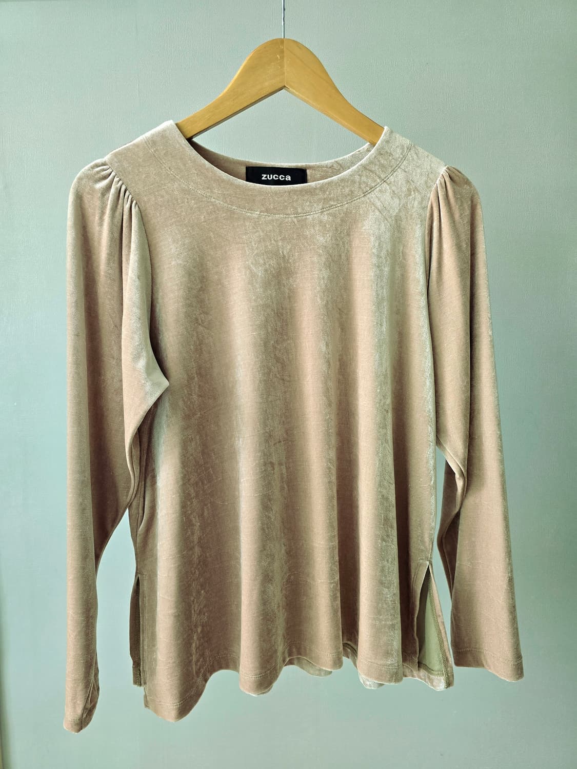 ZUCCA 벨벳 셔츠 카멜 M 상품이미지1