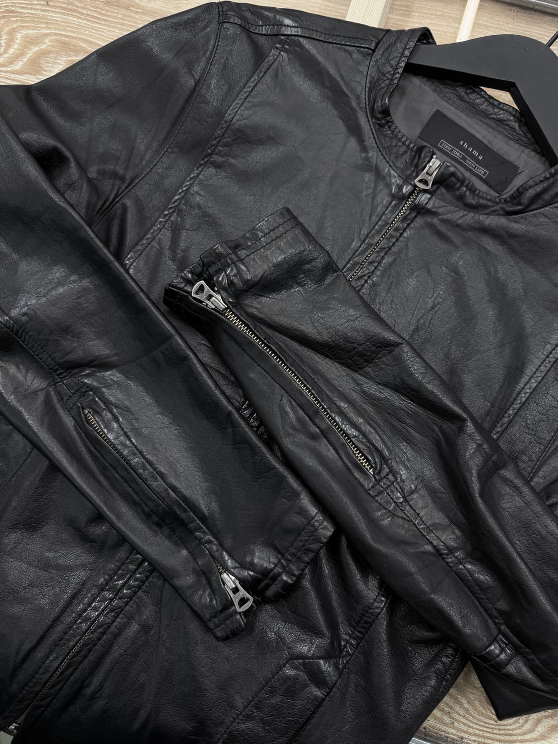 샤마 카우 레더 바이커 자켓 상품이미지4