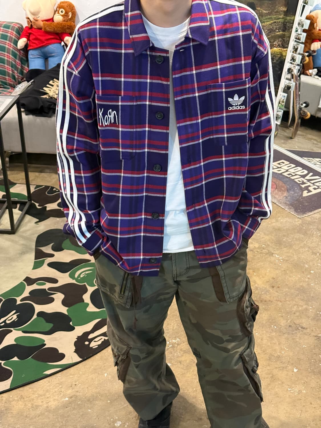 아디다스 X Korn 협업 셔츠 새상품 M 상품이미지1