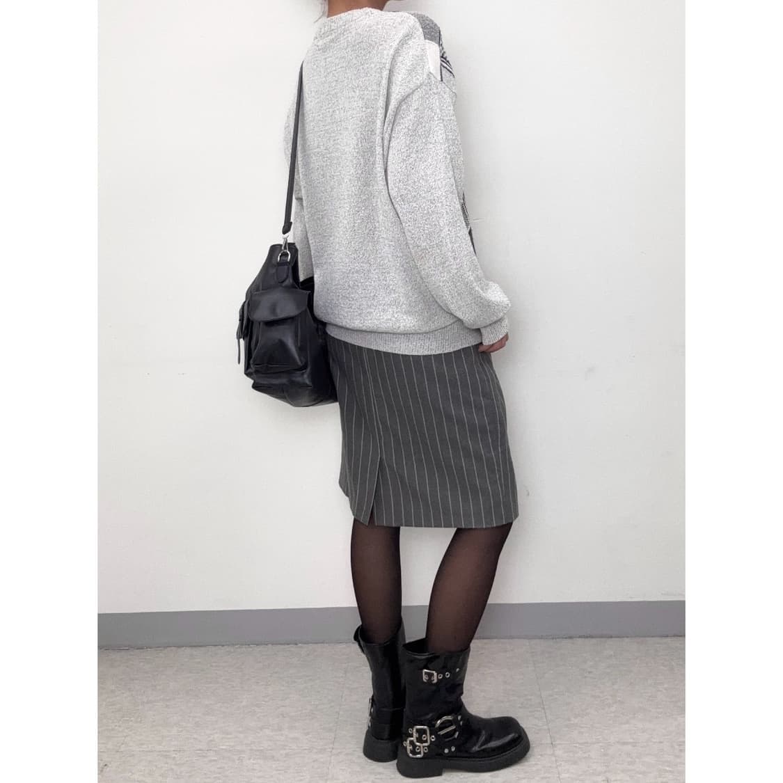 빈티지 그레이 패치 니트 상품이미지4