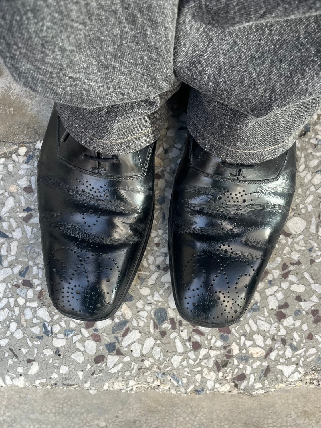 prada 레더 윙팁 스퀘어토 더비 슈즈 상품이미지4