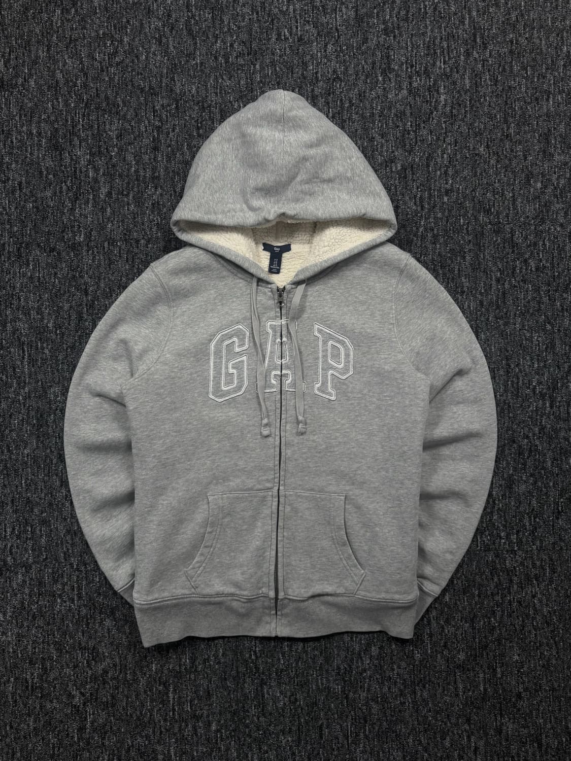 갭 양털 그레이 후드집업 상품이미지3