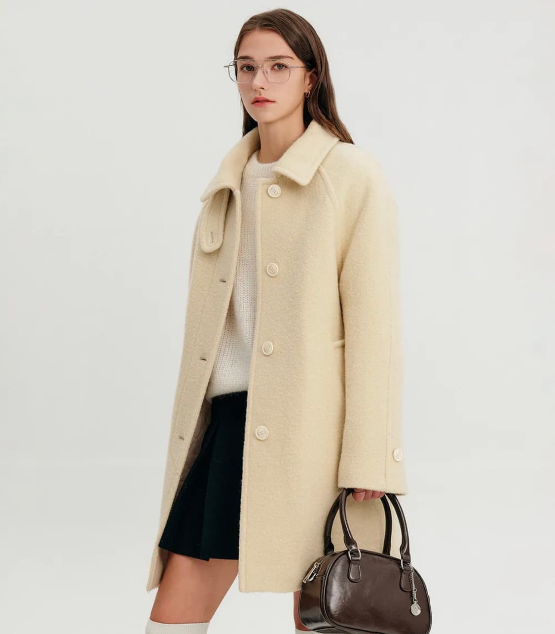 룩캐스트 헤일리 울 코트 버터 상품이미지1