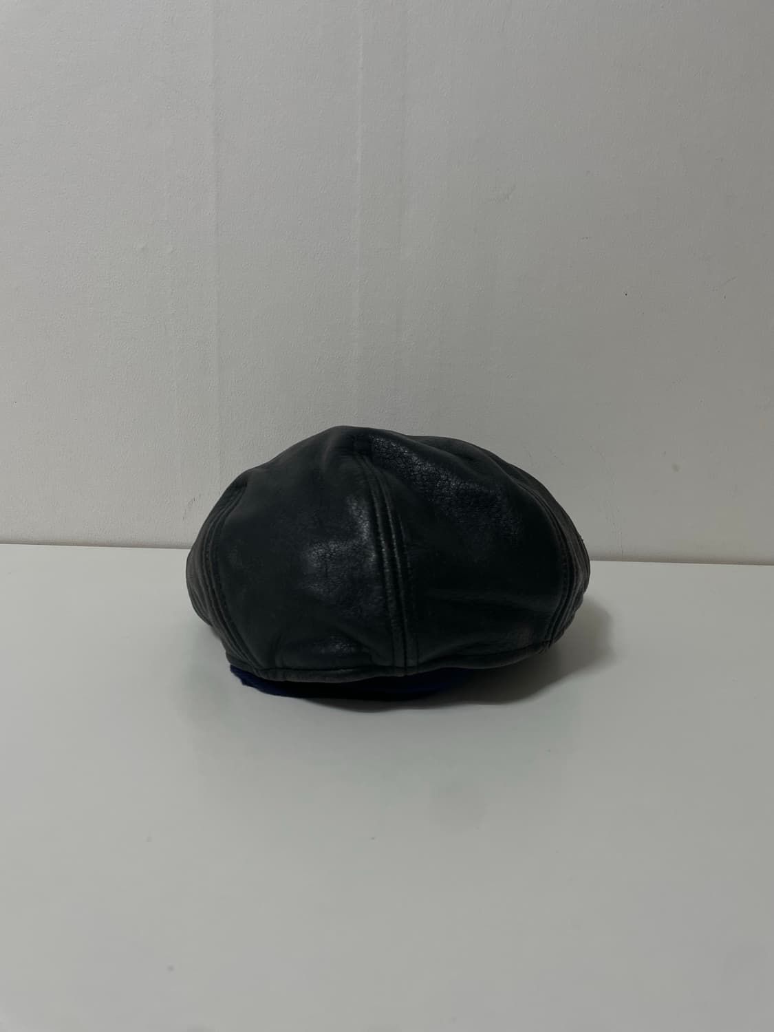 블랙 올드스쿨 레더 가죽 헌팅캡 모자 상품이미지4