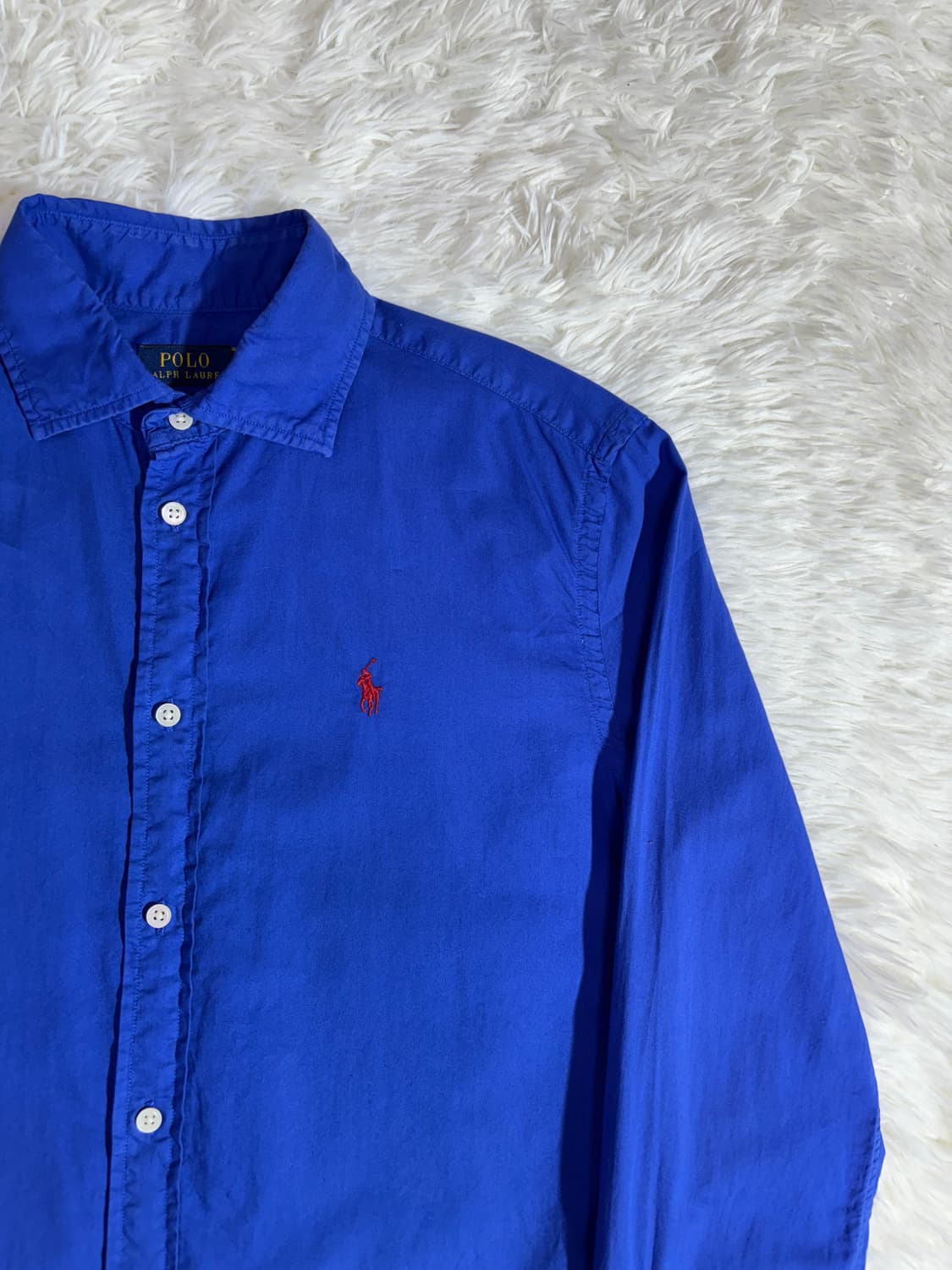 폴로 레드포니 큐알 블루 솔리드 셔츠 상품이미지6