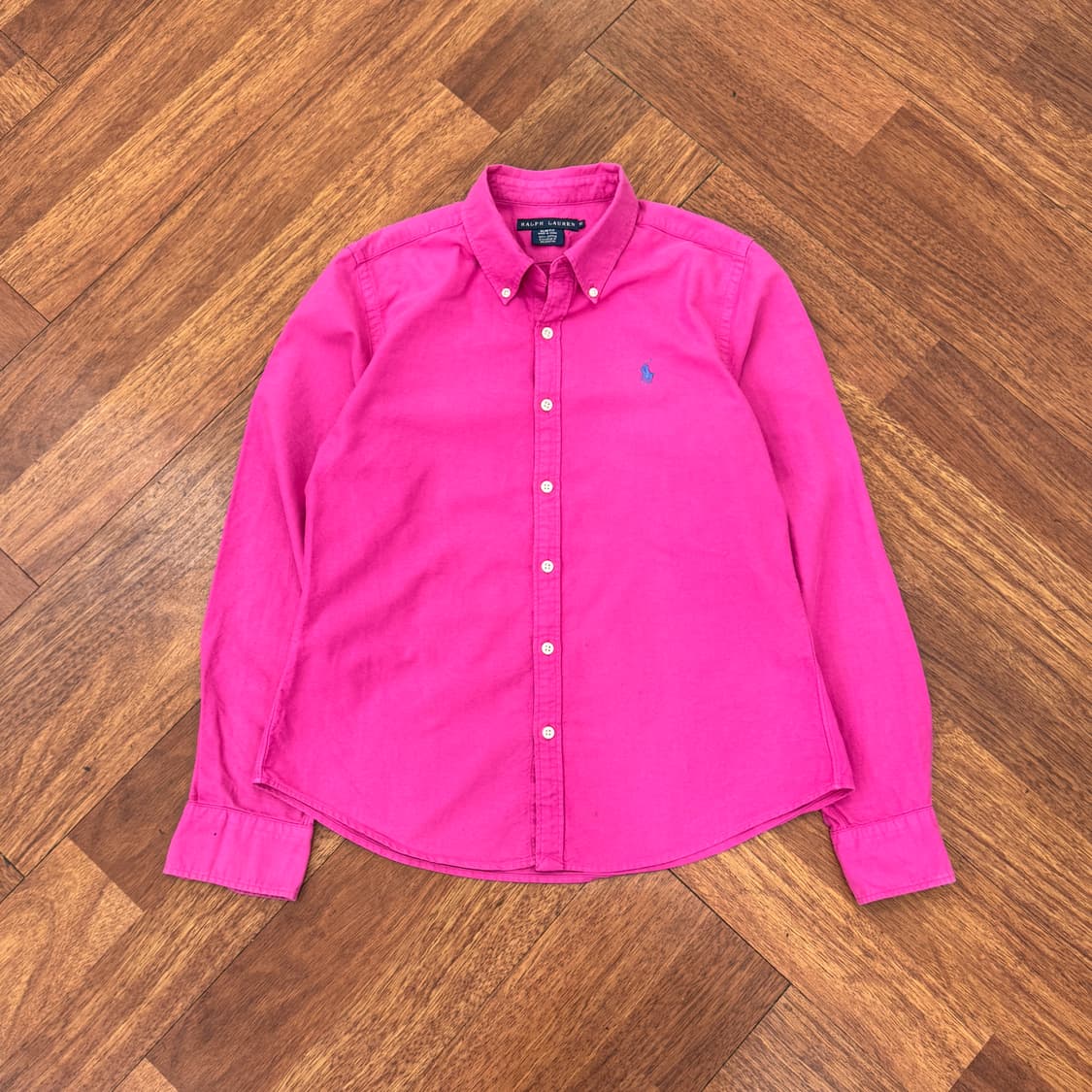 여성용 100 폴로 랄프로렌 핑크 슬림핏 남방 셔츠  상품이미지1