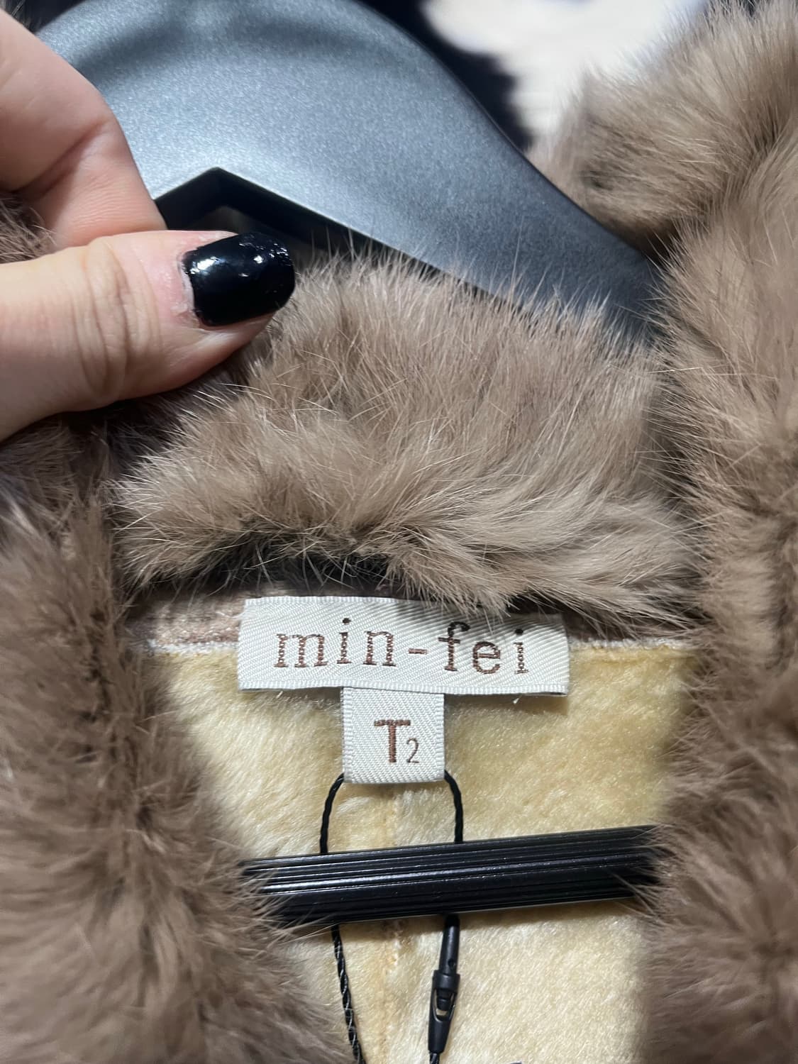 빈티지 상아 포인트 퍼 카라 무스탕 상품이미지4