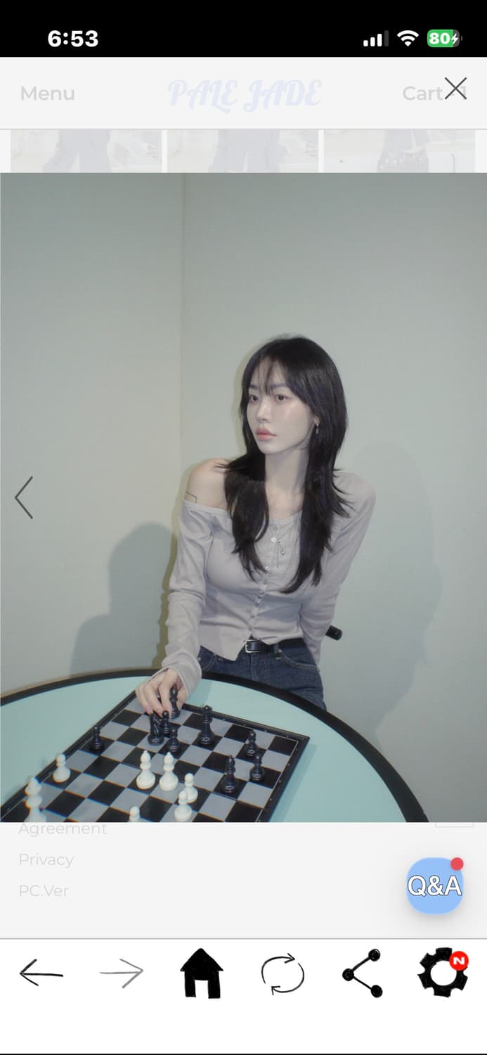 페일제이드 원숄더 리브드 버튼티 베이지 상품이미지3