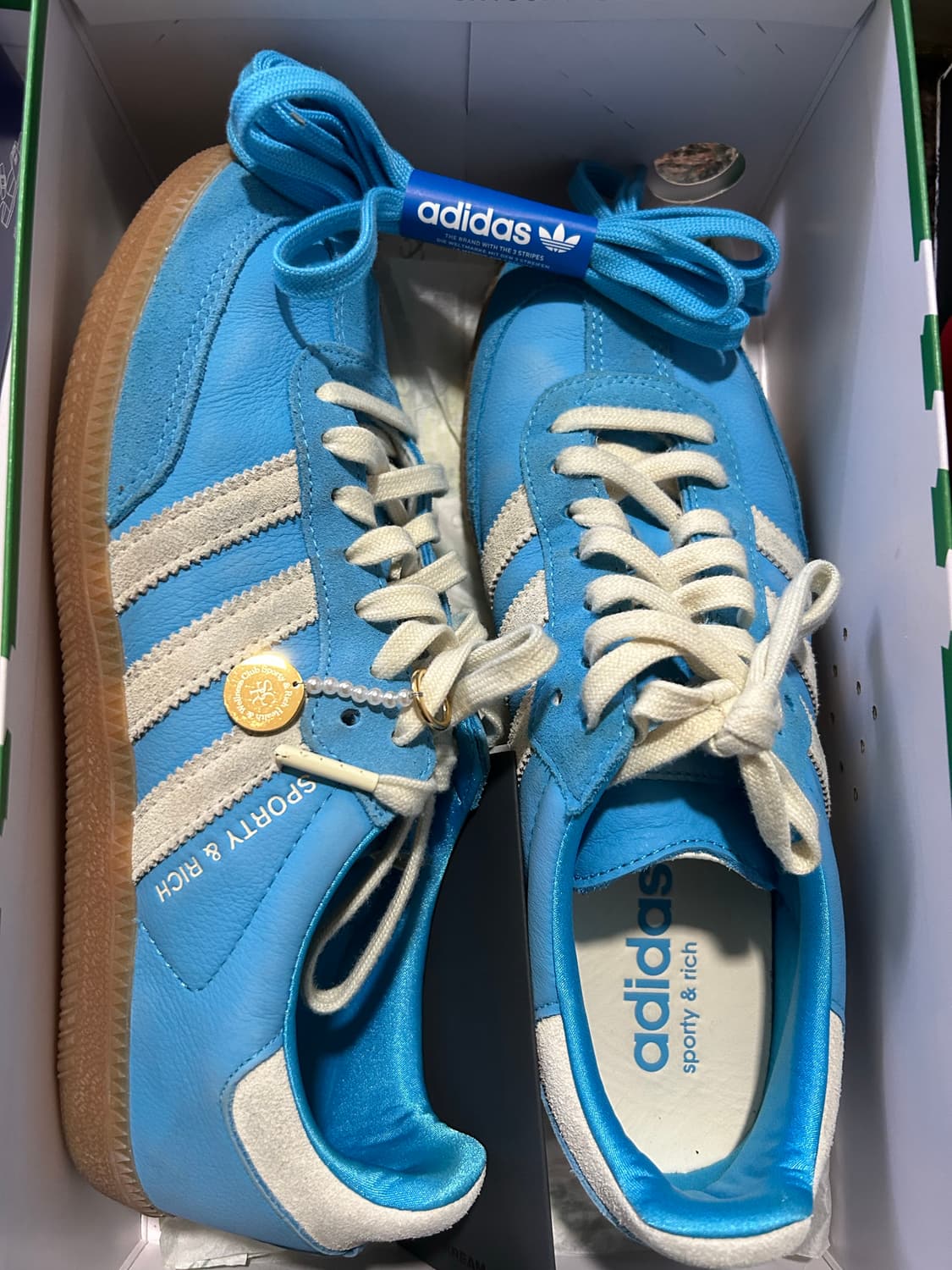 아디다스 x 스포티 앤 리치 삼바 블루 러쉬 크림 화이트 상품이미지4