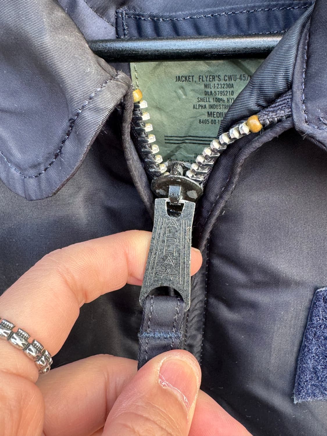 90s 알파인더스트리 CWU-45P 플라이트 봄버 자켓  상품이미지3