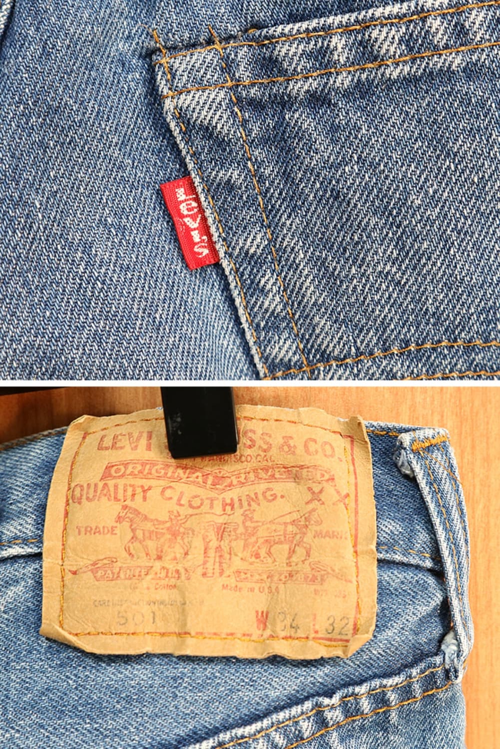 미국산80S LEVIS 리바이스 501 스몰E 66후기 빈티지 셀비지 상품이미지7