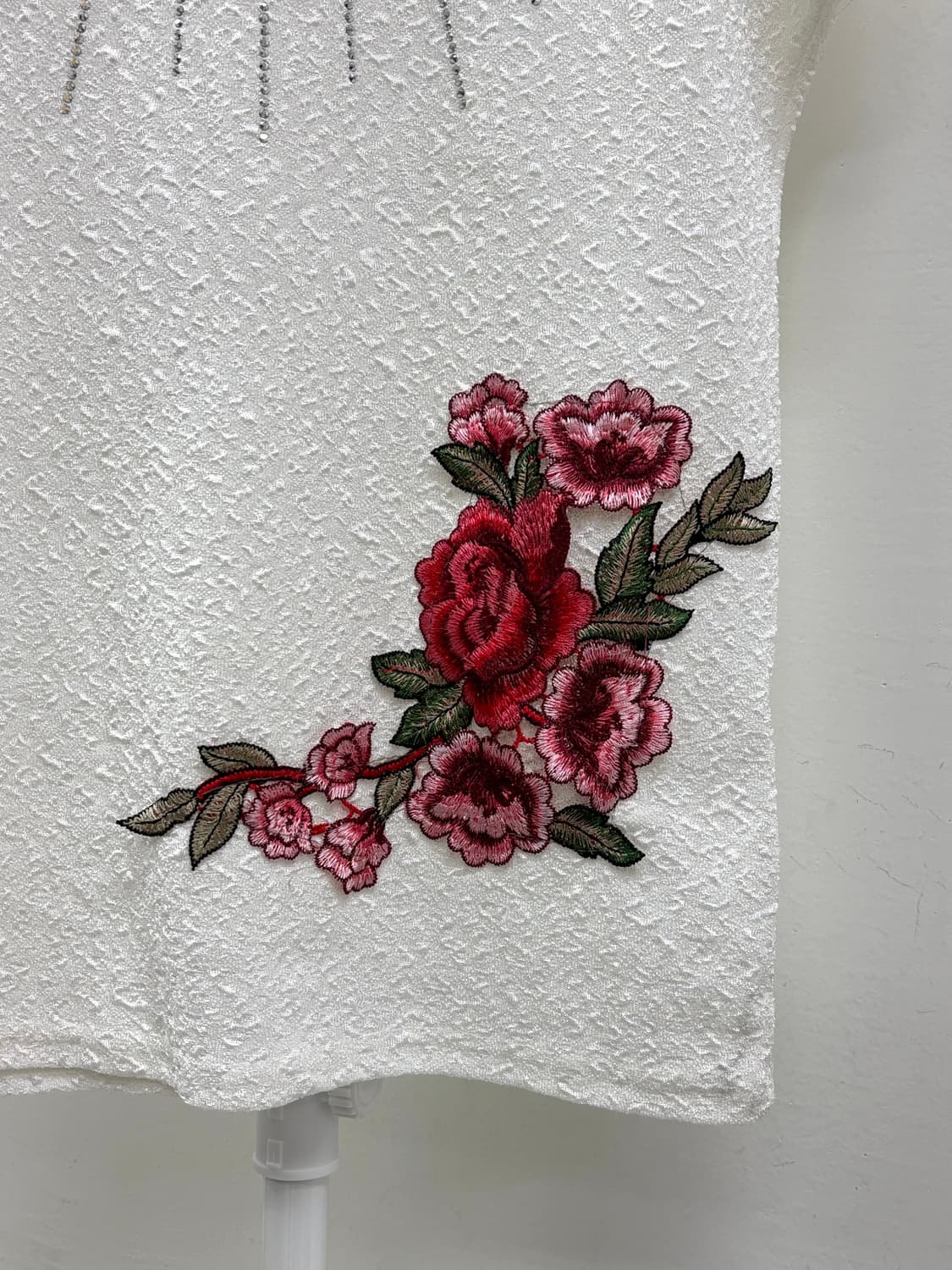 빈티지 오리엔탈 화이트 반소매 블라우스 티셔츠 상품이미지6