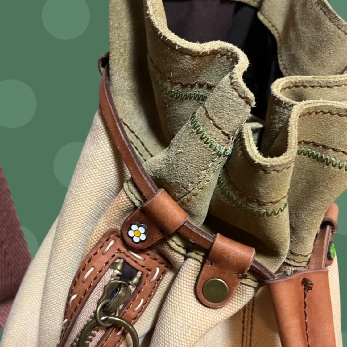 유목민소녀 모리걸 히피 레더 스트링 백팩 상품이미지5