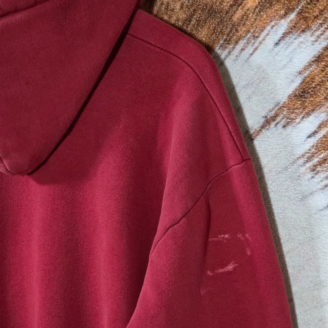 레터링 패치 올드스쿨 레드 후드집업 상품이미지6