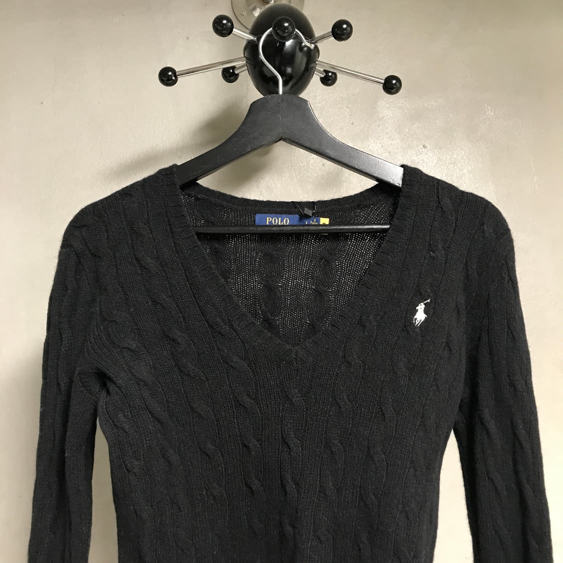 폴로 랄프로렌 QR 케이블 니트 블랙 S(W) 상품이미지2