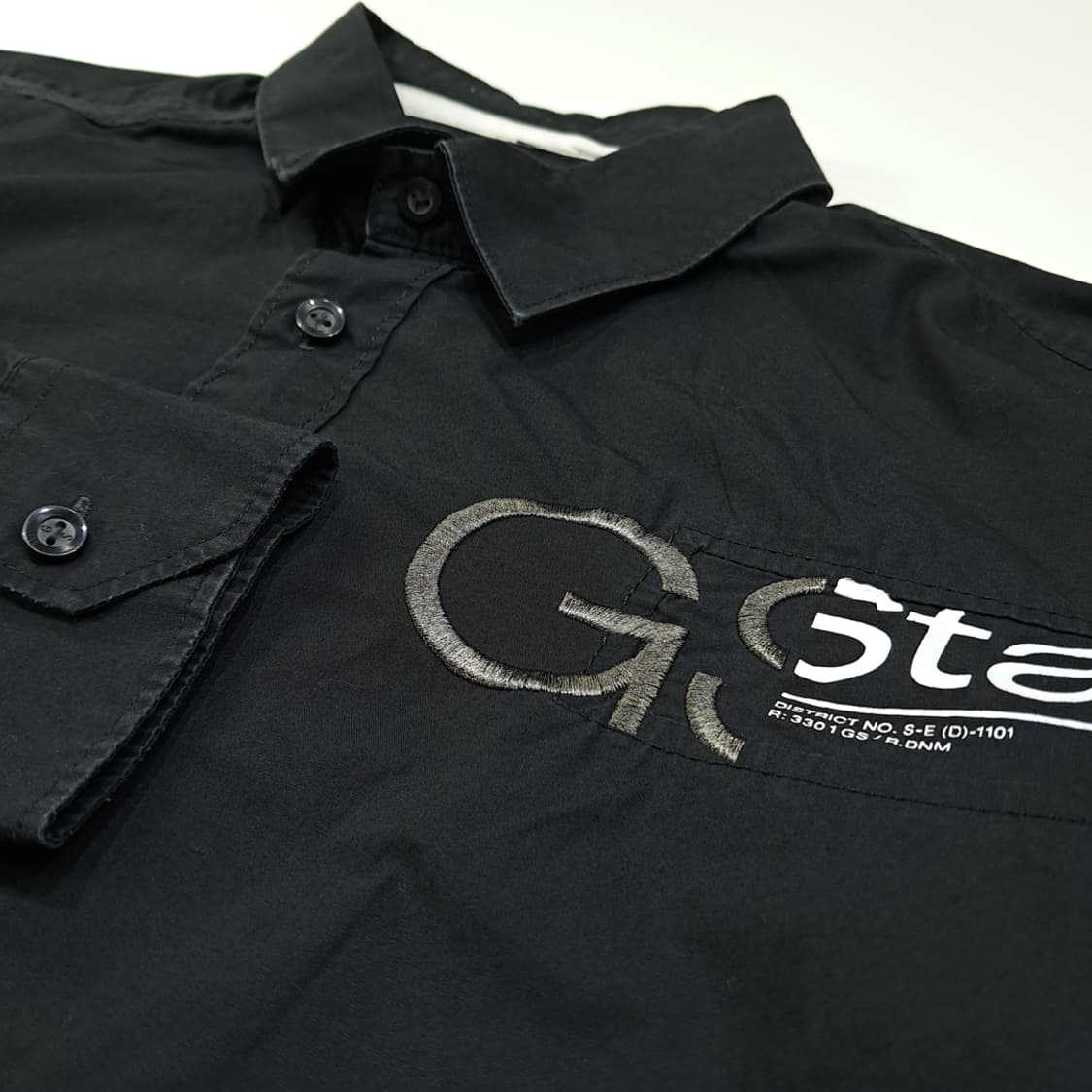 CL741 XL 지스타로우 코튼 자수 로고 블랙 셔츠 남방 상품이미지4