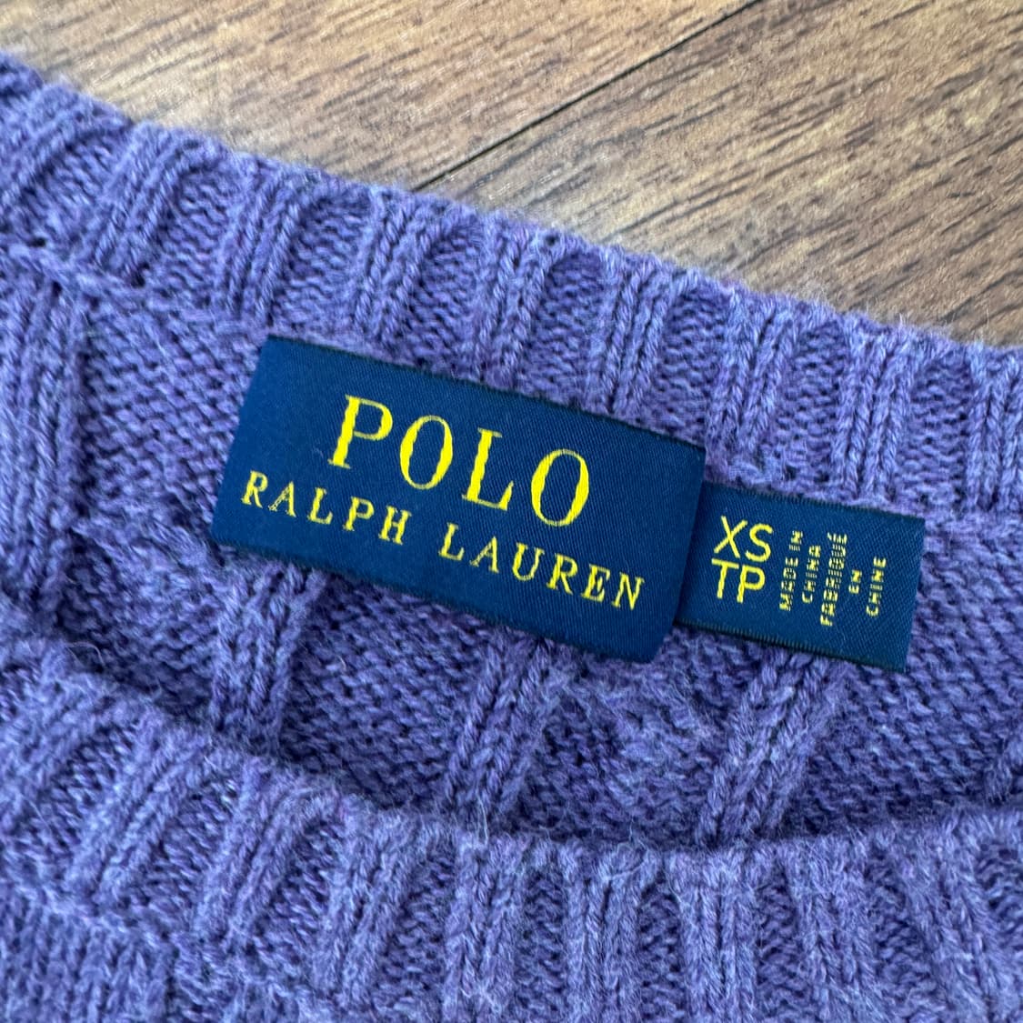 여성용 XS 폴로 랄프로렌 연보라 케이블 라운드 니트  상품이미지4
