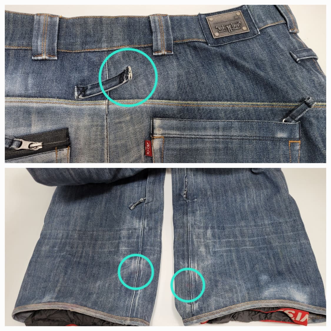 리바이스514 X 686 콜라보 스키 보드 팬츠 / 남 XL 연청 상품이미지6