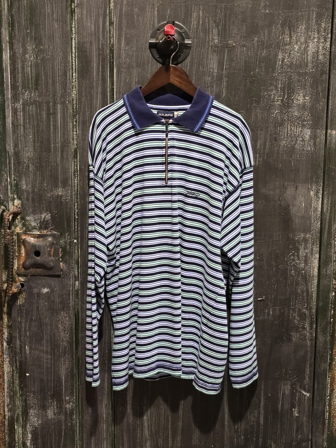 90s JULEPS Striped Long Sleeve PoloShirt 상품이미지1