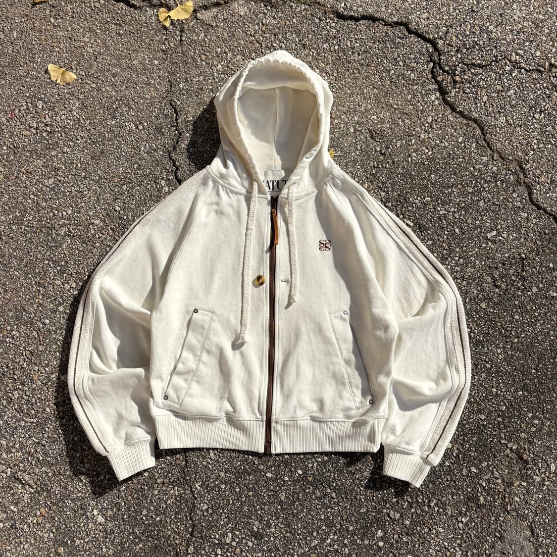 SATUR 로턴 루즈핏 크림 후드집업 상품이미지1