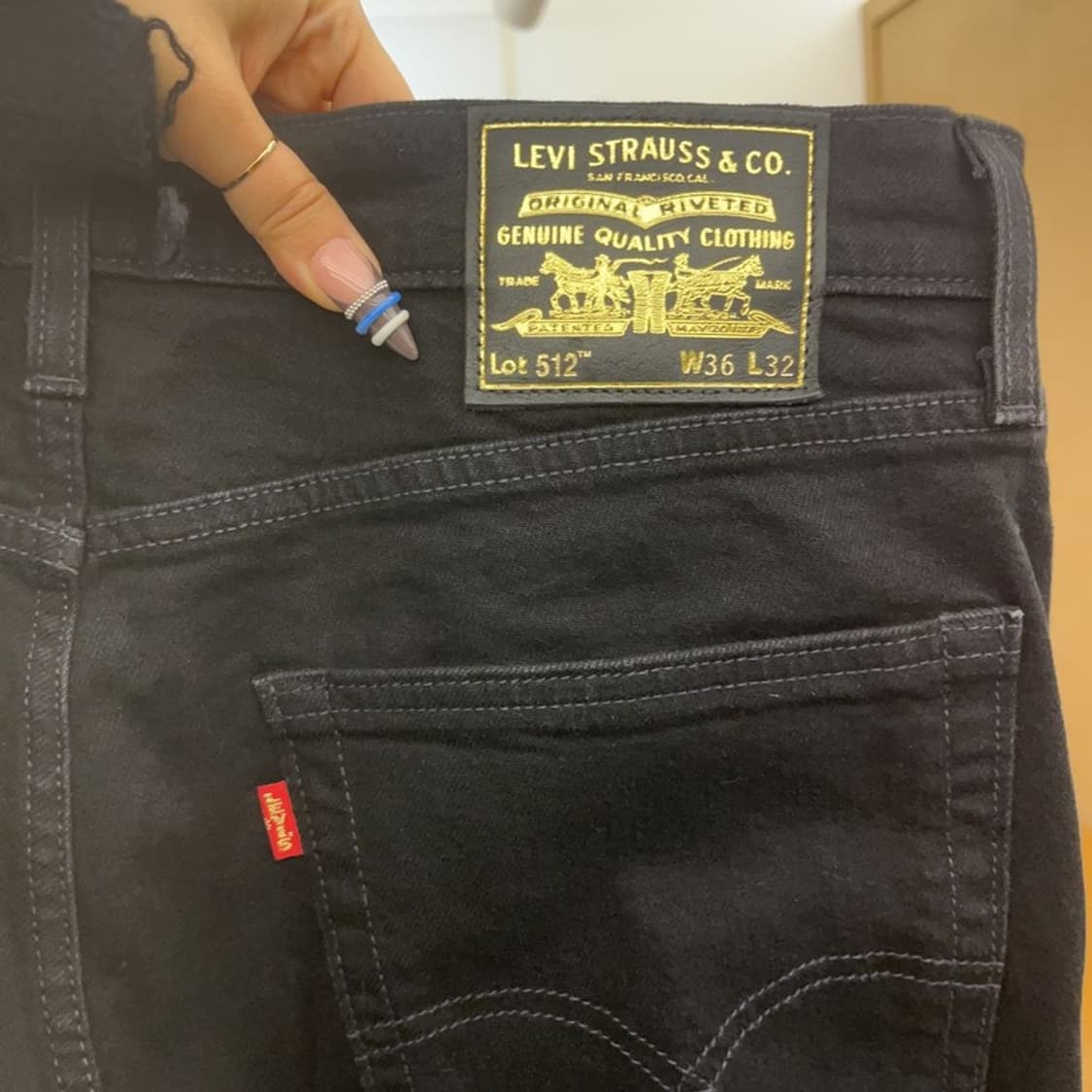 리바이스 512 빅E 프리미엄 골드 블랙진 팬츠 36인치 C07715 상품이미지5