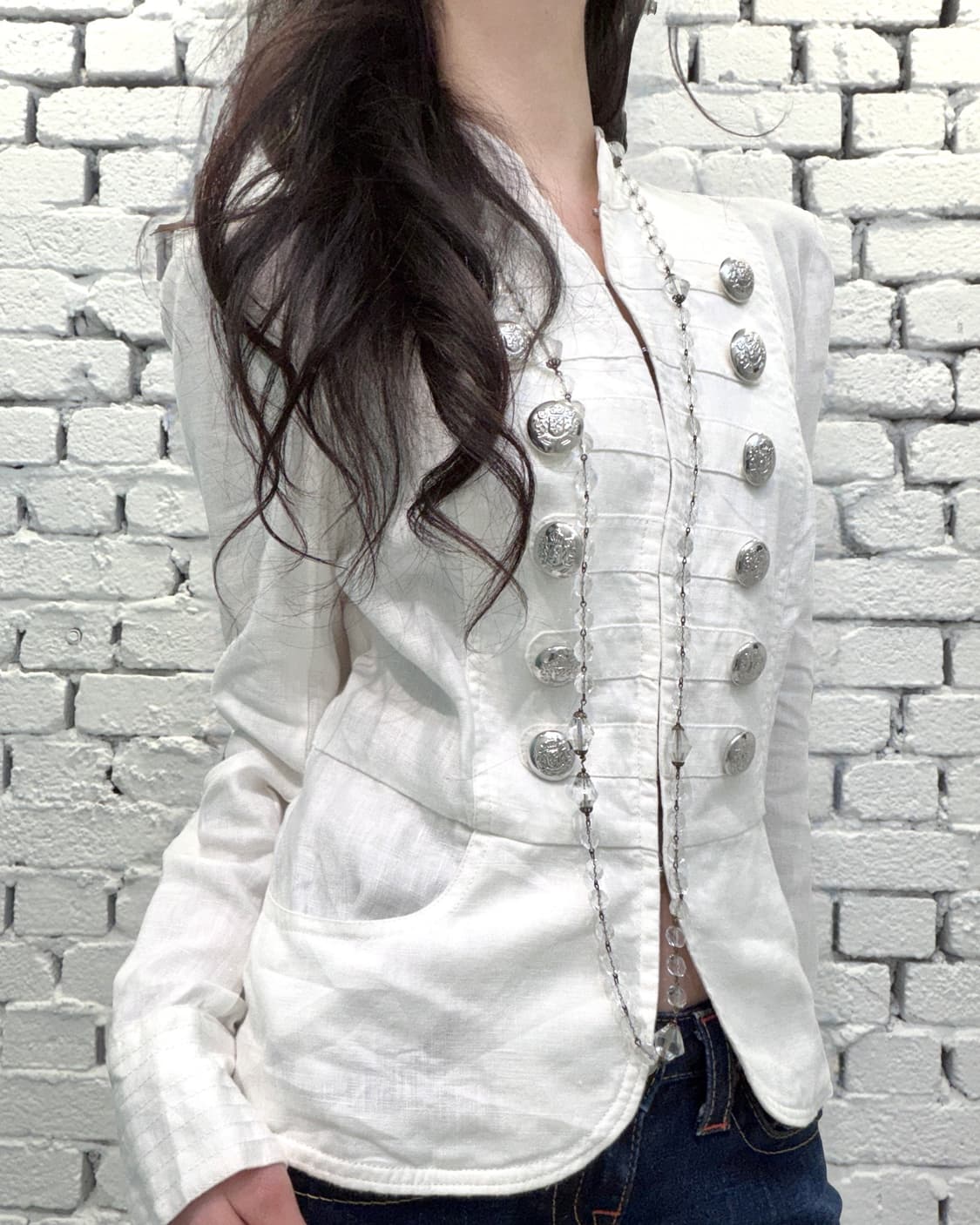 White Napoleon shirt jacket 상품이미지5