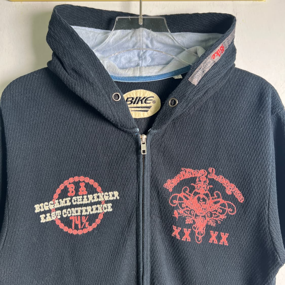 jpn vtg 빈티지 스컬 펑크 반팔 후드 집업 L 상품이미지4