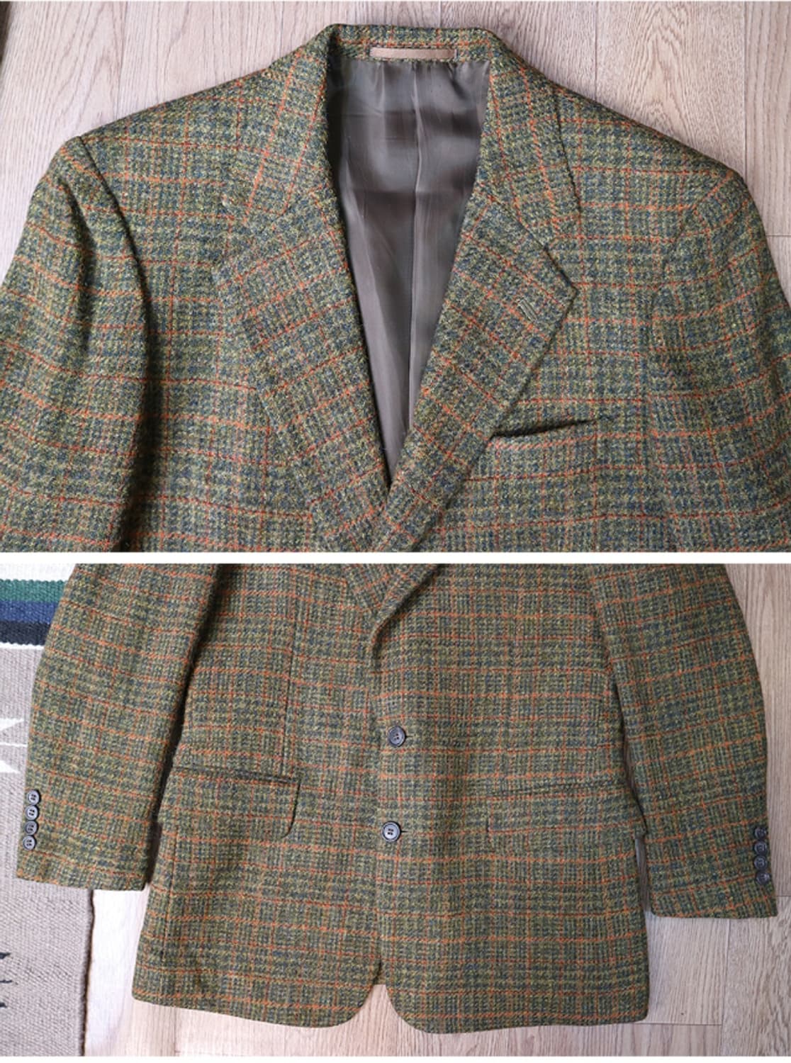 일본판 HIRELAND 아일랜드산 고급 트위드 빈티지 블레이저 자켓 상품이미지4