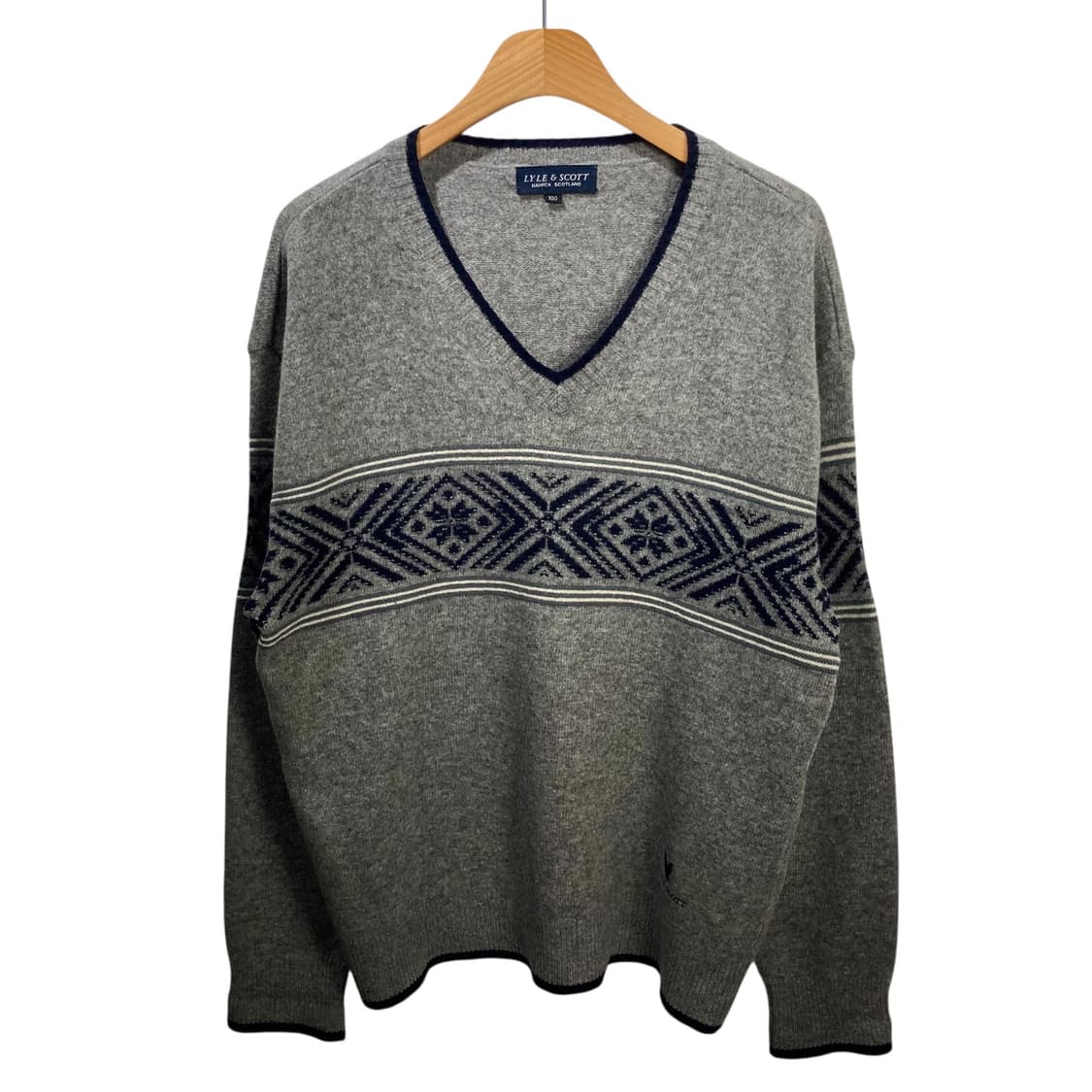 라일앤스코트 패턴 브이넥 니트 상품이미지2