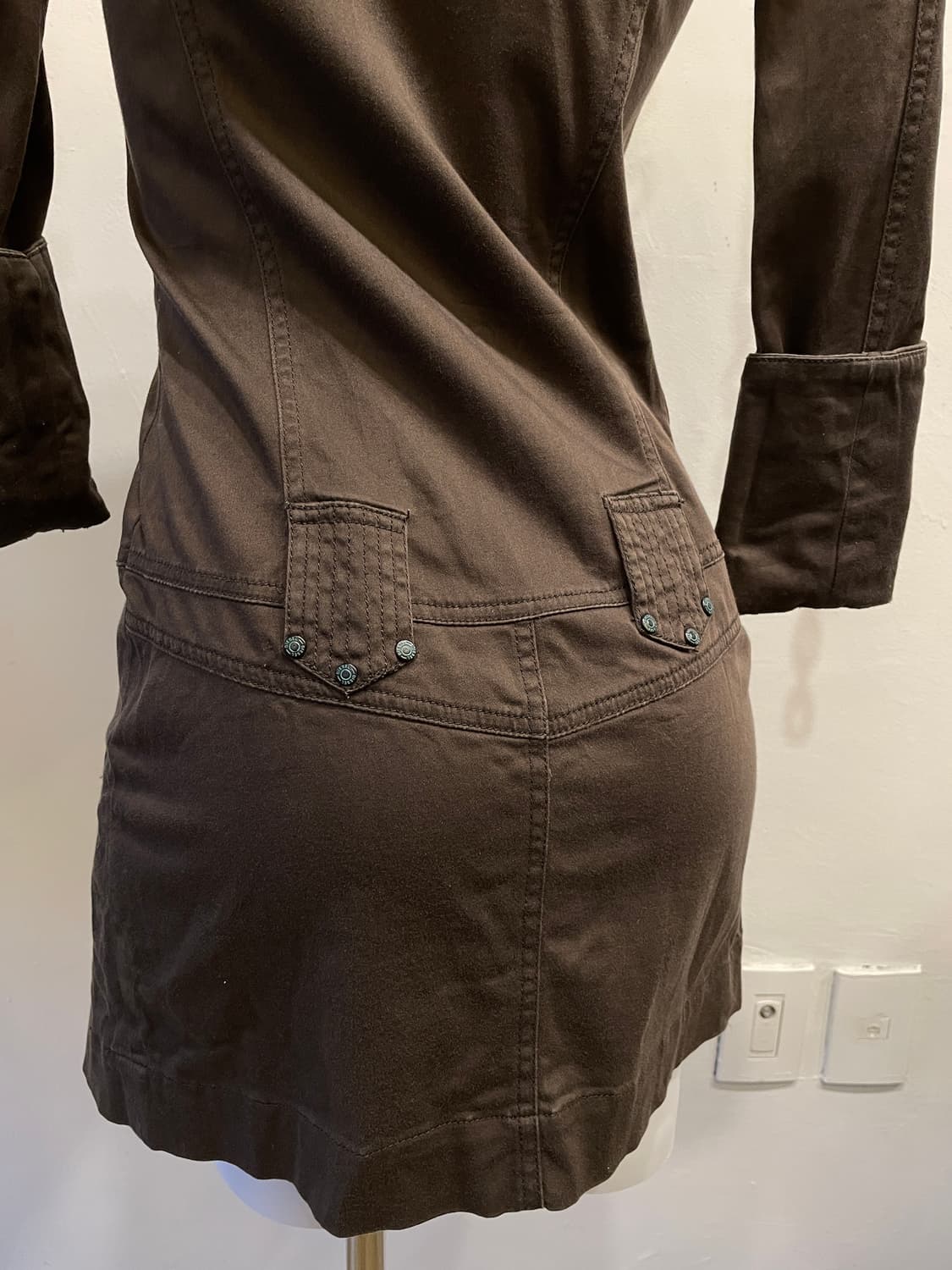 diesel 디젤 핑크 자수 브라운 롱 자켓 상품이미지7