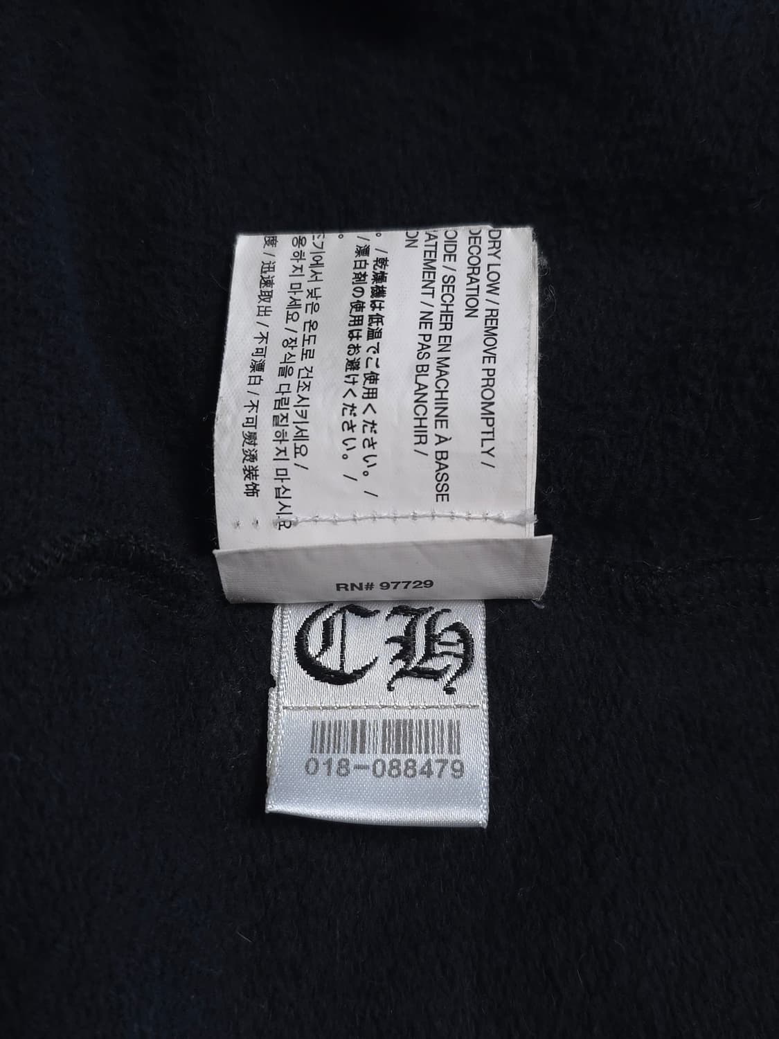 [L] 크롬하츠 홀스슈 플로랄 플리스 후드집업 블랙 상품이미지9