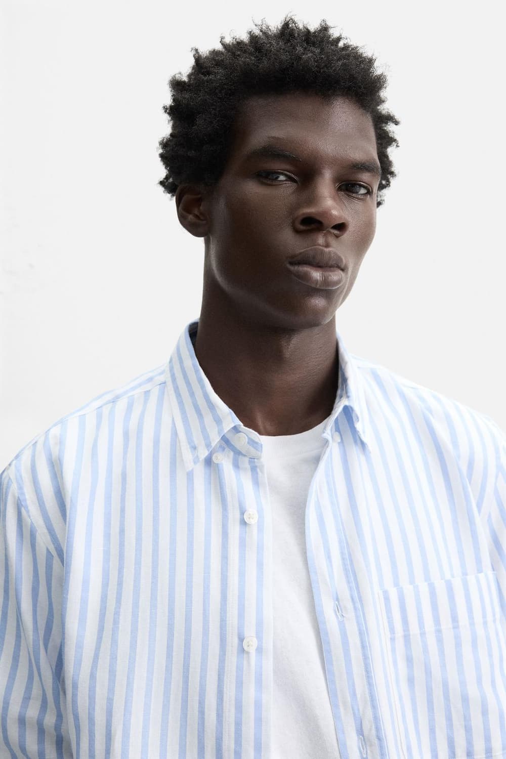 [L] 자라 린넨 스트라이프 셔츠 상품이미지5