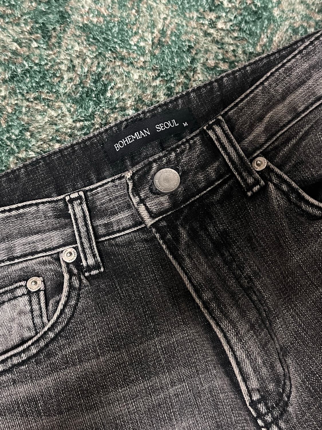 보헤미안서울 하이웨스트 스트레이트 진 (사이즈M_그레이) 상품이미지3