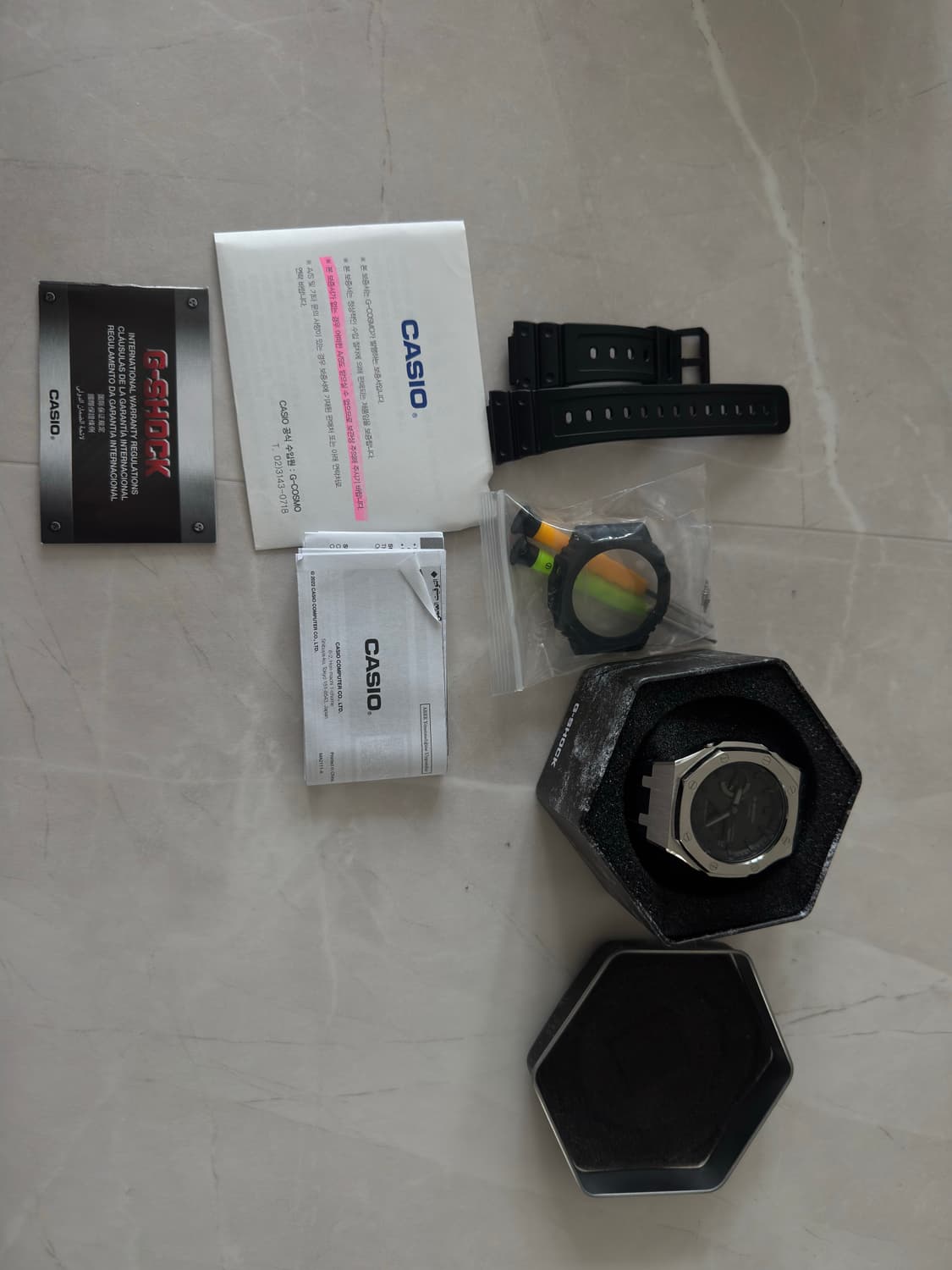 카시오 지샥 GA-B2100- 1A1DR 올블랙 블루투스 지얄오크 커스텀 상품이미지1