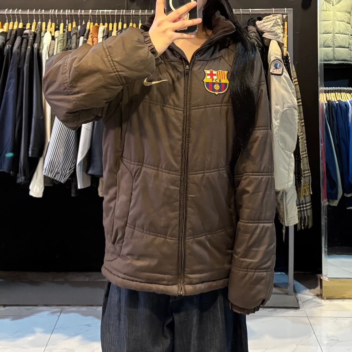 나이키 fc 바르셀로나 브라운 패딩 상품이미지1