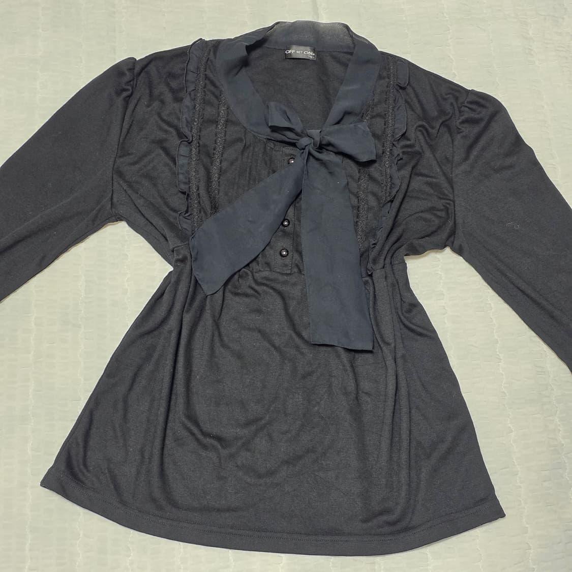 공겜여주st 고딕 블랙 레이스 리본 블라우스 상품이미지3