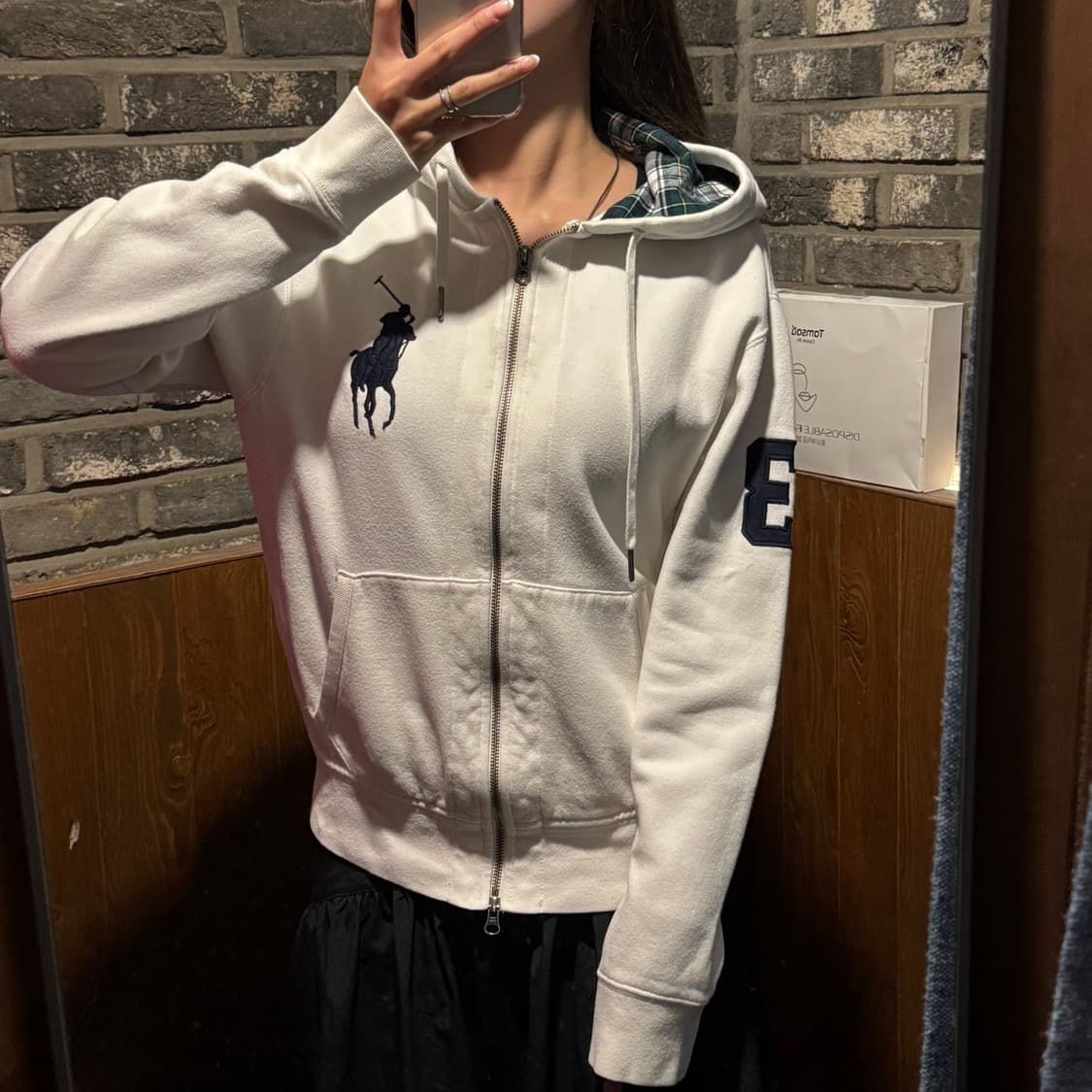 S) 폴로 랄프로렌 빅포니 화이트 2way 후드집업 상품이미지10