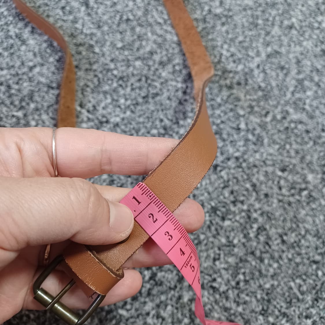 여성 가죽 벨트 브라운 상품이미지4