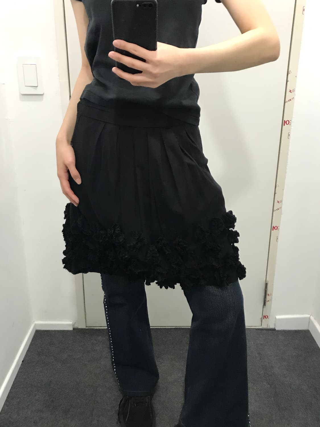 LEIFSDOTTIR 블랙 플라워 스커트 치마 상품이미지1