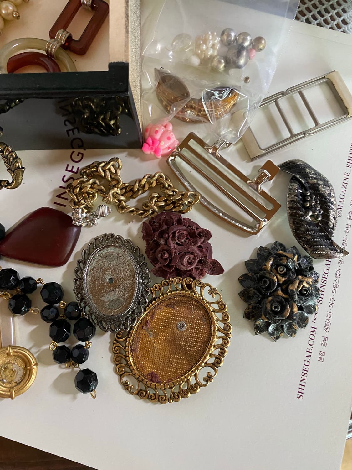 빈티지 주얼리 하자품 일괄 체인큐빅벨트 포함 상품이미지3