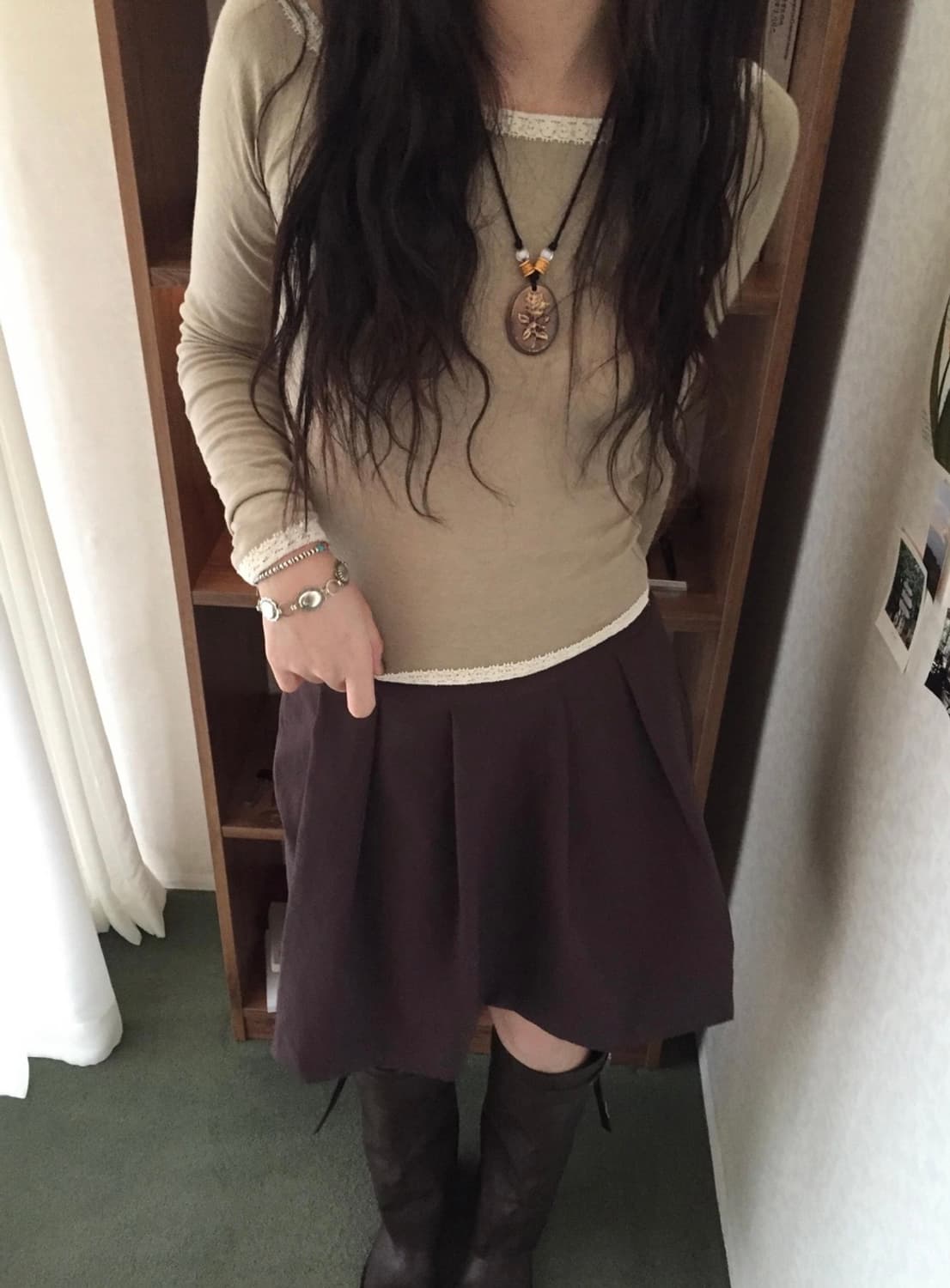 시즐 seezul 워터 빈티지 이너 티셔츠 베이지 상품이미지2