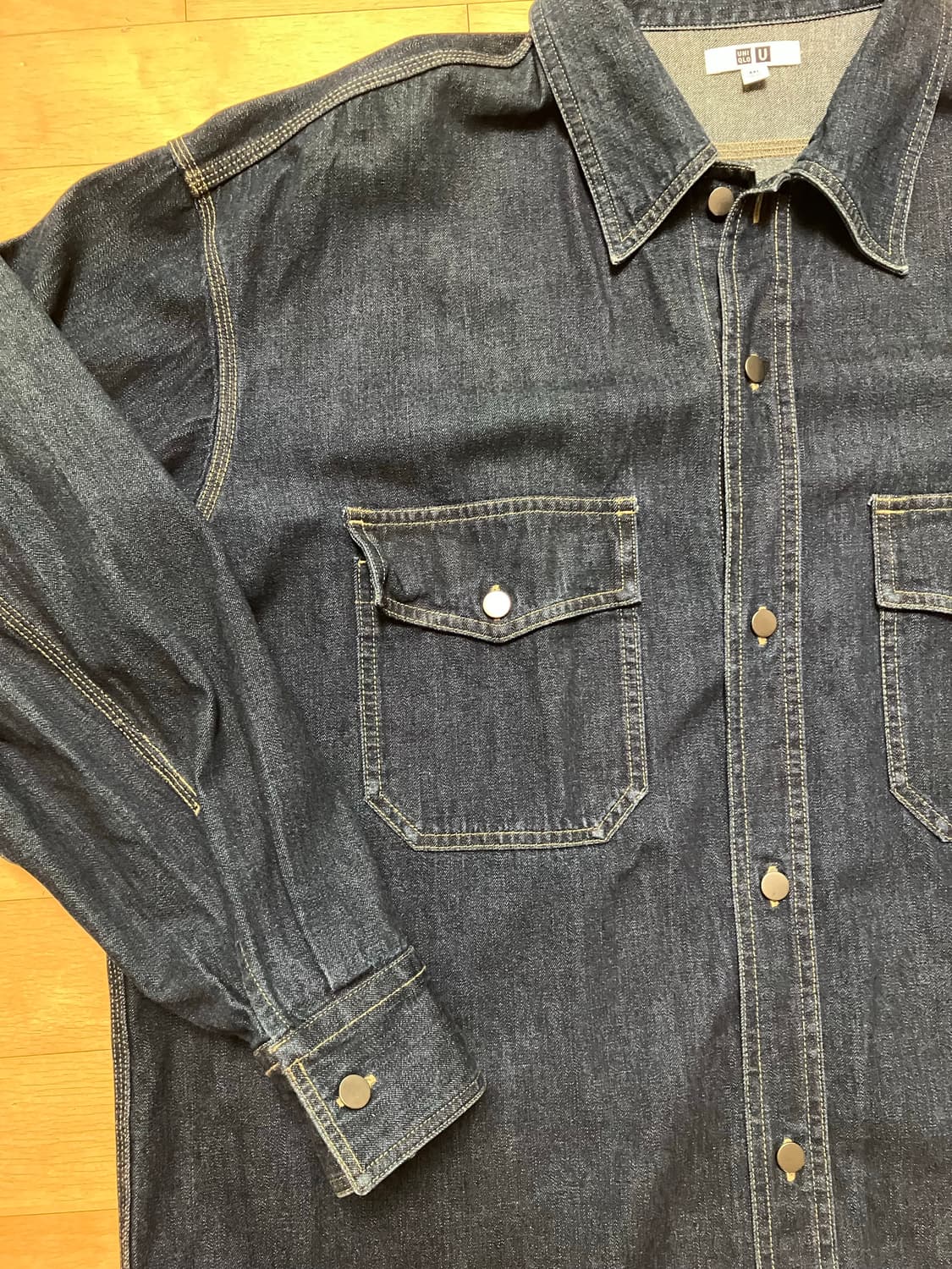 유니클로 U 데님 오버사이즈 셔츠 XXL 상품이미지4