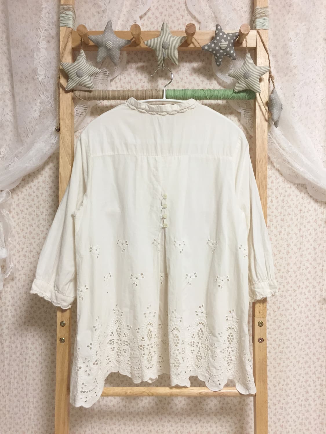 빈티지 모리걸 아이보리 포켓 블라우스 상품이미지6