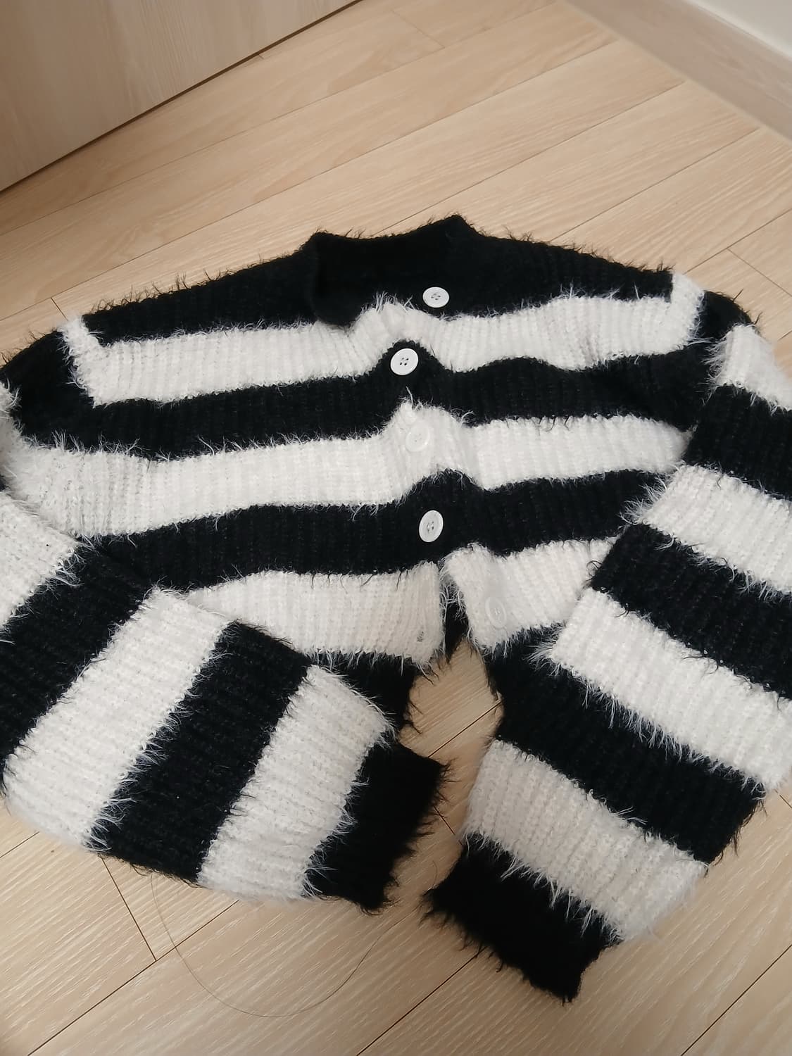 단가라 크롭가디건  55-77 상품이미지2