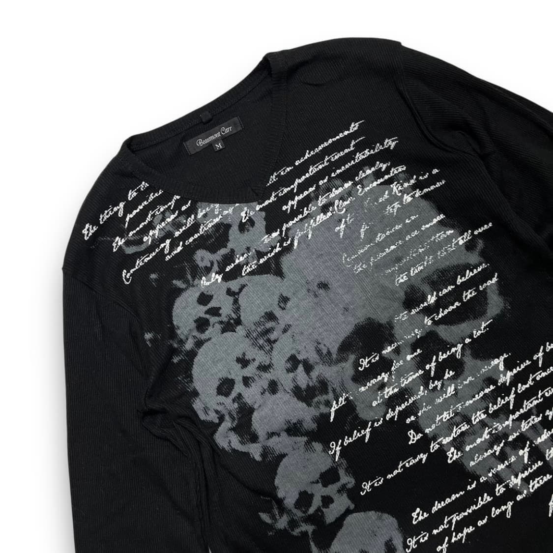 펑크 비기닝 스컬 레터링 아트 다크 롱 슬리브 상품이미지2