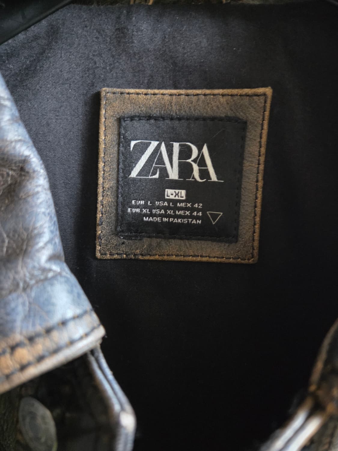 자라 ZARA 버팔로 가죽 레더 자켓 브라운 L~XL 상품이미지3