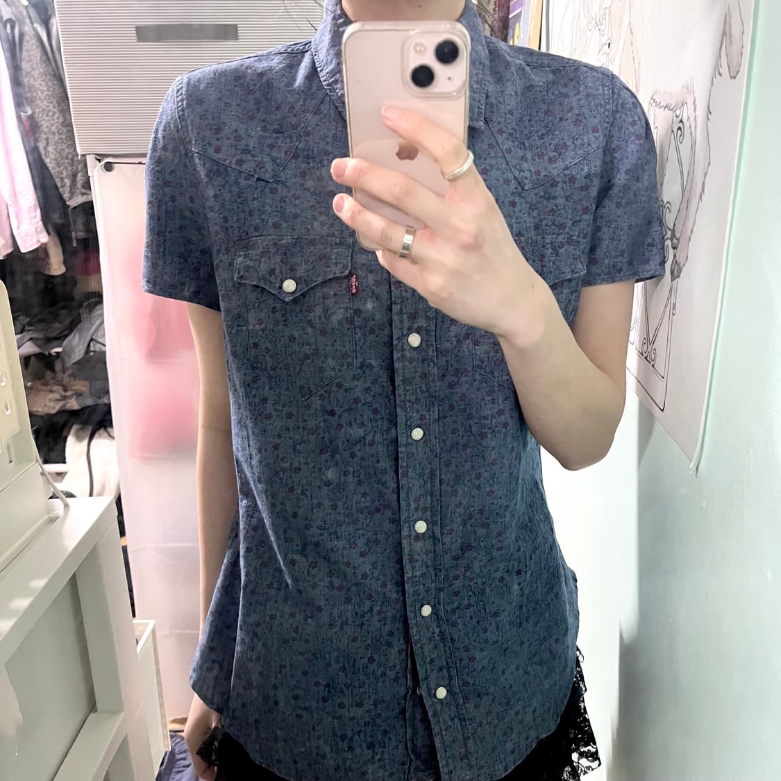 리바이스 플라워 패턴 웨스턴 데님 셔츠  상품이미지4