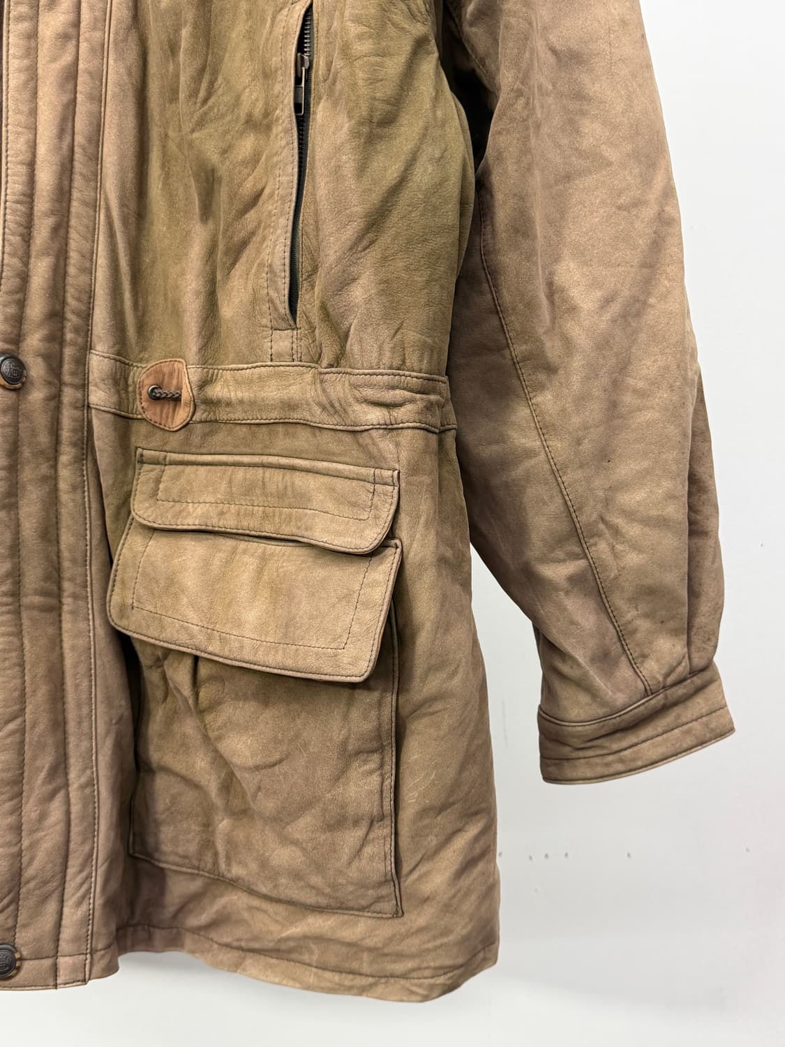 90s Mirage hard-faded leather car coat 상품이미지5